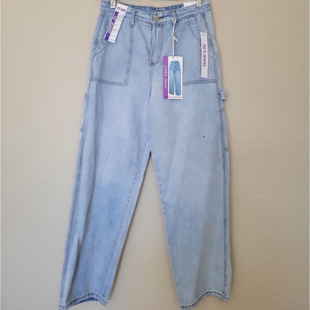 VINTAGE GOGO 90'S JEANS/ HIGH RISE- LIGHT BLUE SIZE 7/ JUNIORS